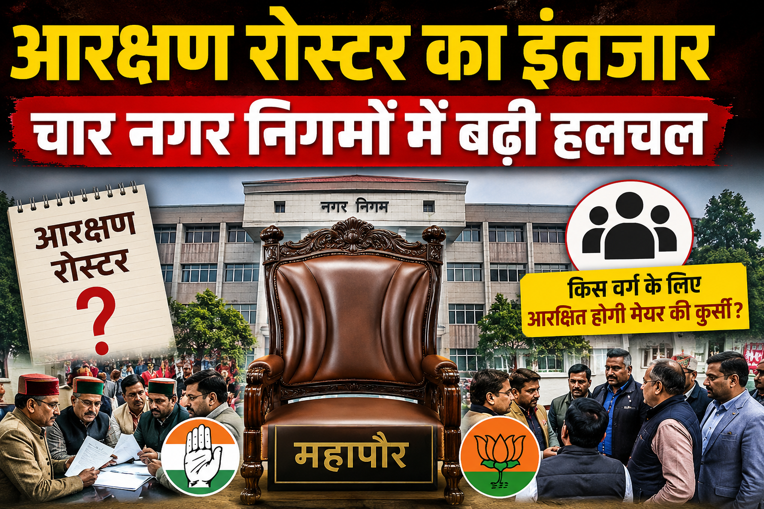 नगर निगमों में मेयर पद को लेकर बढ़ी हलचल, सरकार ने अभी जारी नहीं...