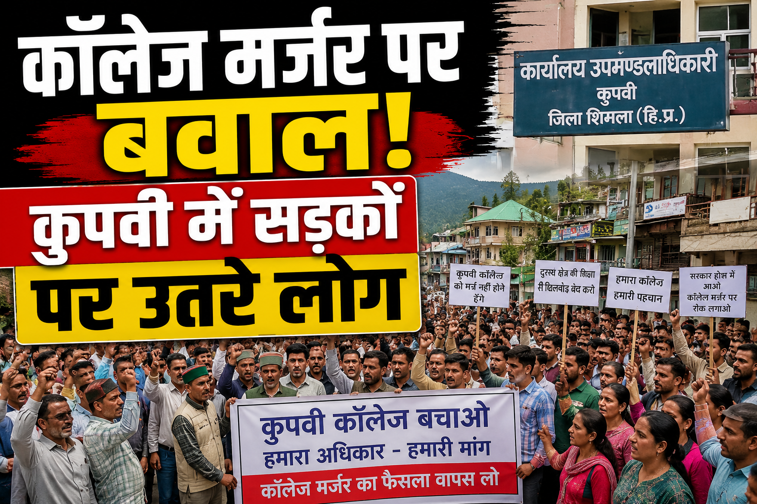 कुपवी कॉलेज मर्जर के खिलाफ फूटा जनाक्रोश, सैकड़ों ग्रामीणों ने सड़कों पर उतरकर निकाली आक्रोश रैली