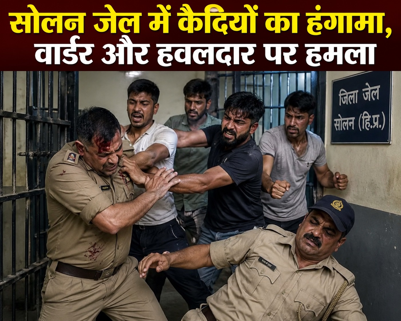 सोलन जेल में कैदियों का हंगामा, वार्डर और हवलदार पर हमला