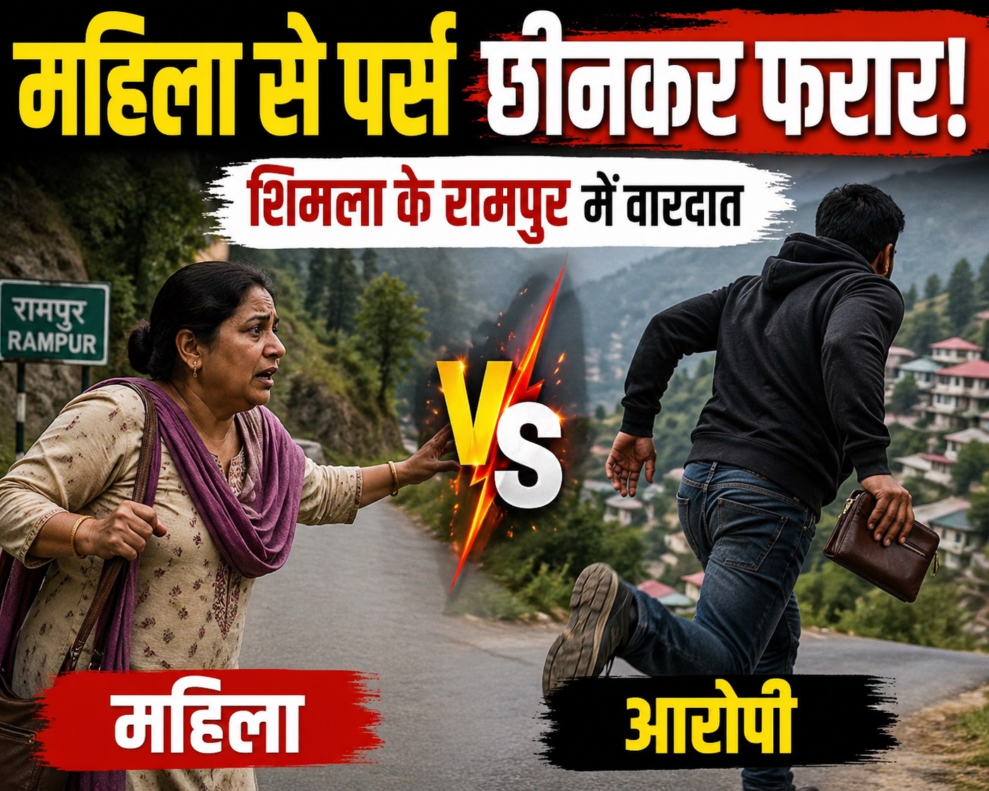 रामपुर में दिनदहाड़े लूट: पैदल जा रही महिला से पर्स छीनकर आरोपी...