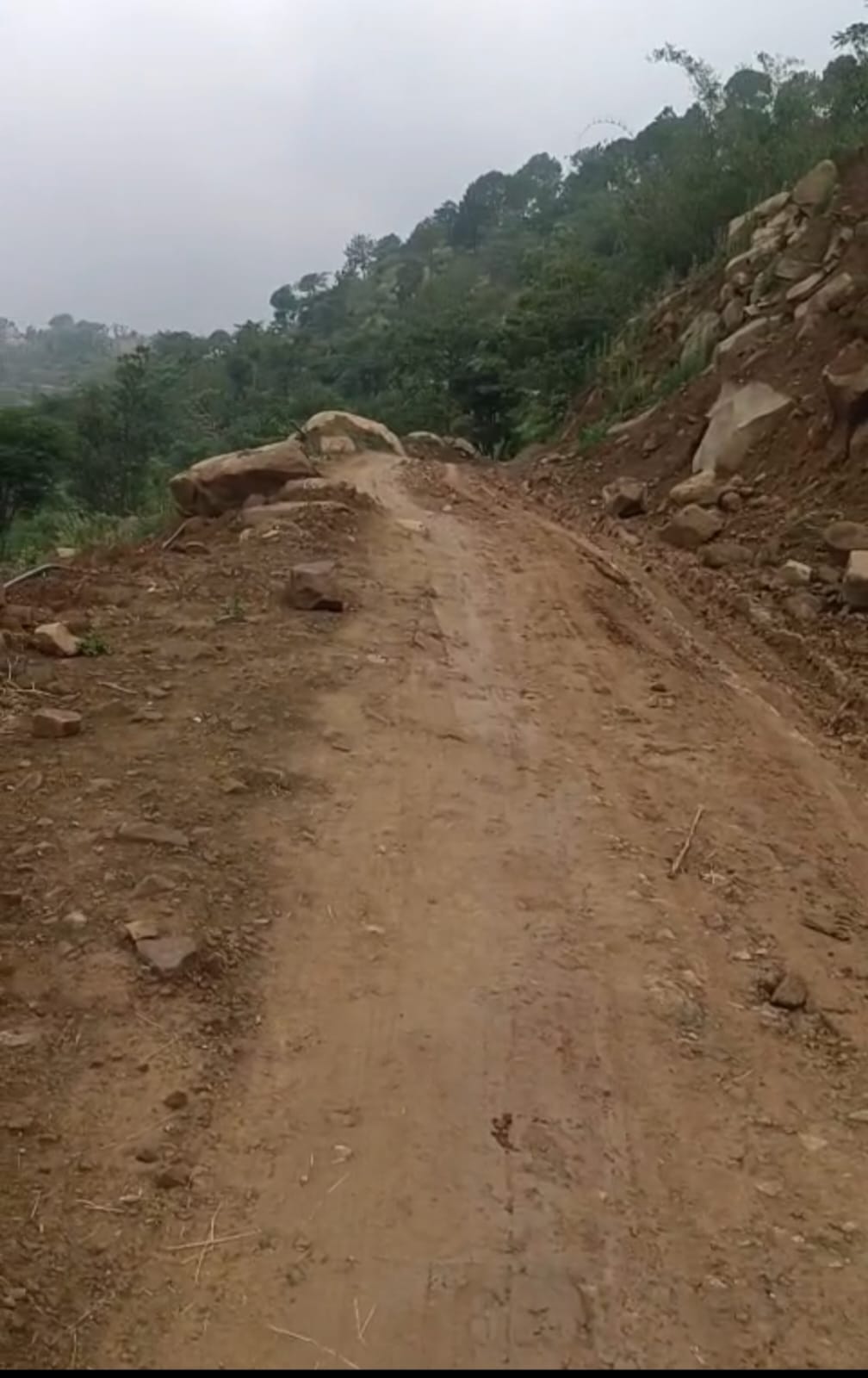 पटड़ीघाट-गैहरा-चंदैश सड़क पहली ही बारिश में बंद, तीन पंचायतों के हजारों लोग परेशान